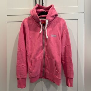 Superdry Pink Zip Hoodie with Drawcords